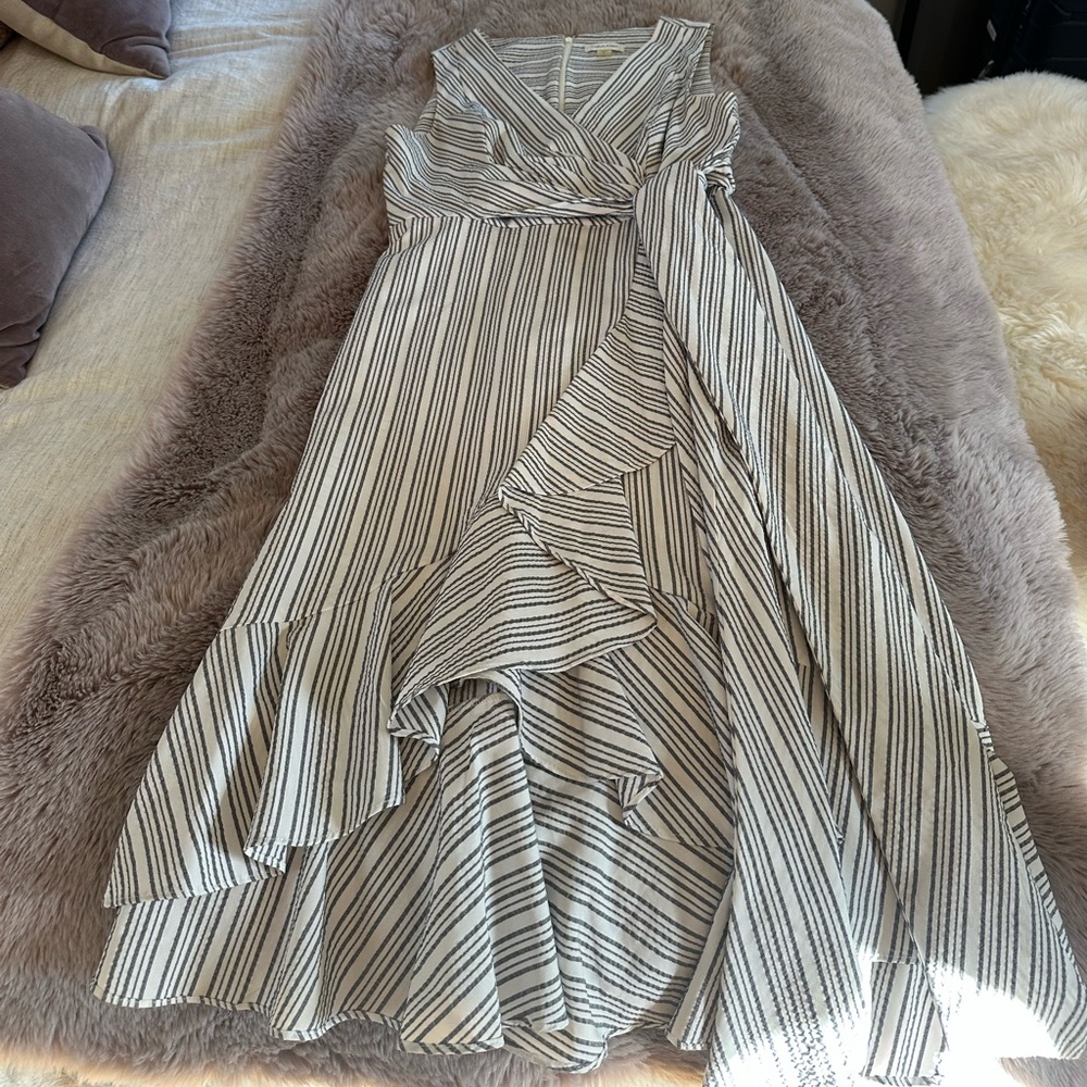 Calvin Klein Black and White Asymmetrical Dress